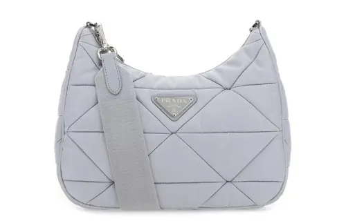 PRADA Re Nylon Fabric Shoulder Bag Women's Gray
