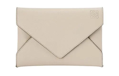 LOEWE Sheepskin Clutch Women's Ecru