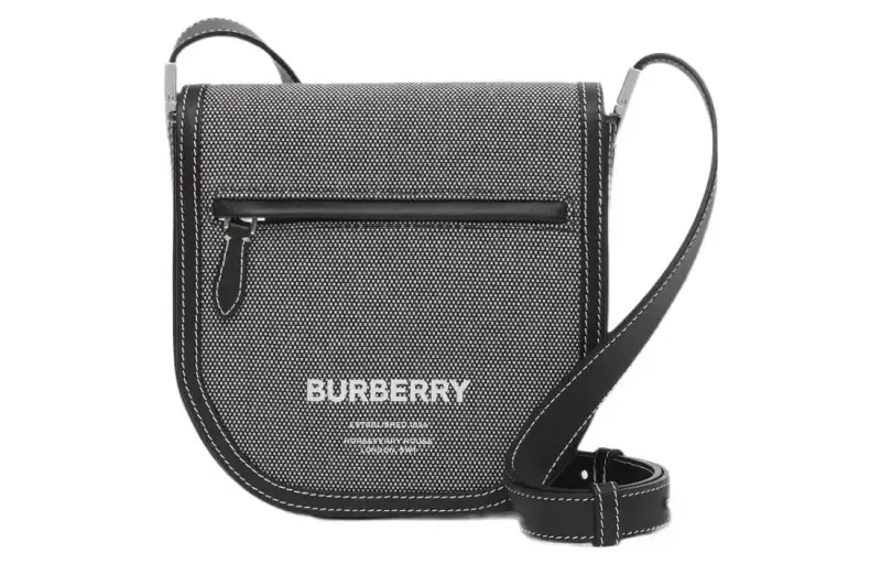 Burberry Olympia Calfskin Shoulder Bag, Crossbody Bag Mini Men's Black & Gray