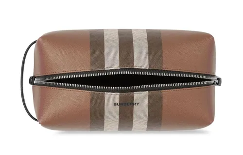 Burberry Leather Wallet Clutch Men's Brown