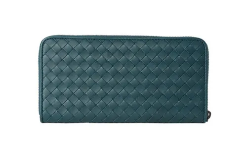Bottega Veneta Cow Leather Q Wallet Men's Blue