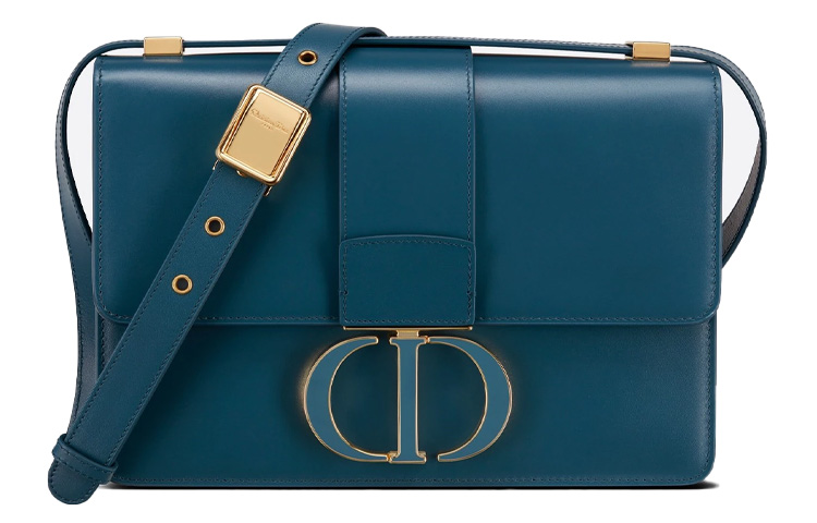 DIOR Dior Montaigne Series 30 Montaigne Box Bag Glossy Cow Leather Shoulder Bag Women's Dark Blue