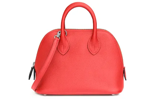 HERMES Bolide Evercolor Calfskin Bowling Bag, Handbag, Shoulder Bag, Crossbody Bag Mini Women's Pink & Northern Blue