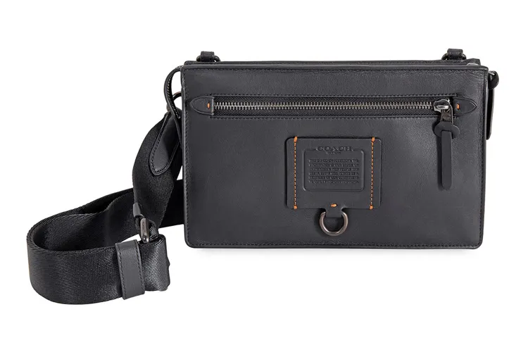COACH Rivington Leather Crossbody Clutches Medium Men's Black