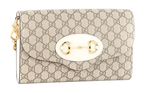 GUCCI Canvas Shoulder Bag Women's Brown