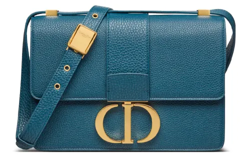 DIOR Cow Leather Box Bag, One Shoulder Handbag, Crossbody Bag Women's Blue