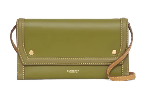 Burberry Leather Cell Phone Protective Cover And Pouch Regular Women's Juniper Green
