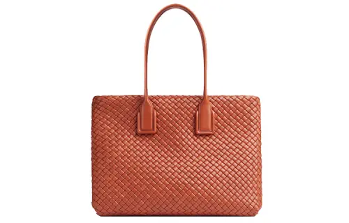 Bottega Veneta Woven Leather Clutch Women's Maple Leaf Red