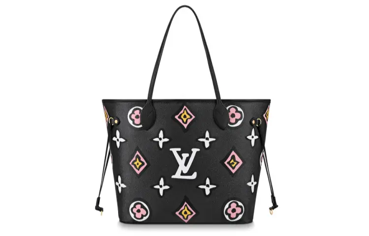 LOUIS VUITTON NEVERFULL Canvas Shoulder Bag Medium Women's Black