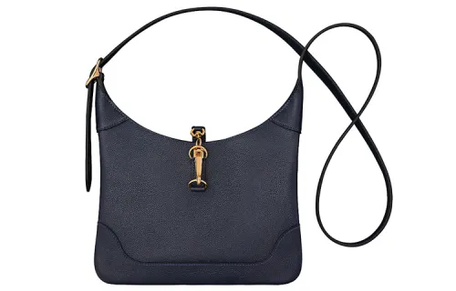 HERMES TrimDuo Evercolor Calfskin Shoulder Bag, Crossbody Bag 24 Women's 2Z Bleu Nuit Midnight Blue