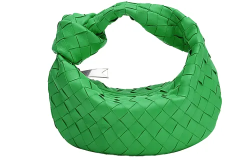 Bottega Veneta Woven Nappa Leather Hobo Bag, Handbag Mini Women's Grass Green