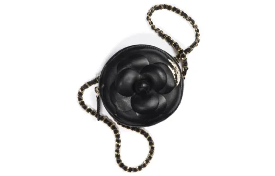 CHANEL Lambskin Earphone Case, Handheld, Shoulder Bag, Crossbody Bag Women's Black
