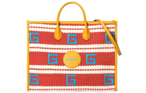 GUCCI Fabric With Leather Tote, Shoulder Bag, Crossbody Bag, Handbag Women's Orange, Yellow