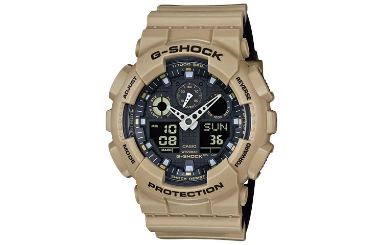 CASIO Men Liquid Crystal/Analog Dual Display Series Black Watch GA-100L-8A