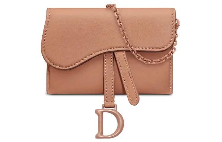 DIOR Saddle Cow Leather Crossbody Bag Clutch Saddle Bag Shoulder Bag Women's Light Brown