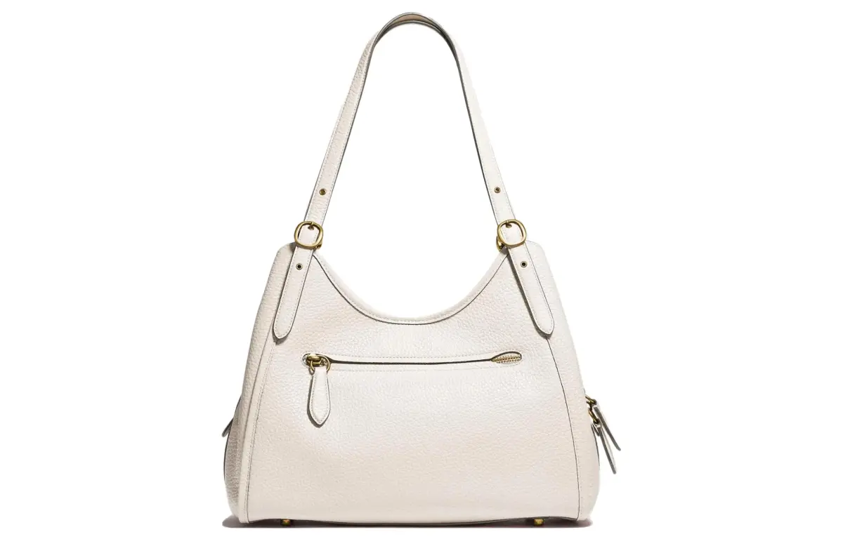 COACH Lori Pebbled Leather Handbag, Shoulder Bag Women's Ecru