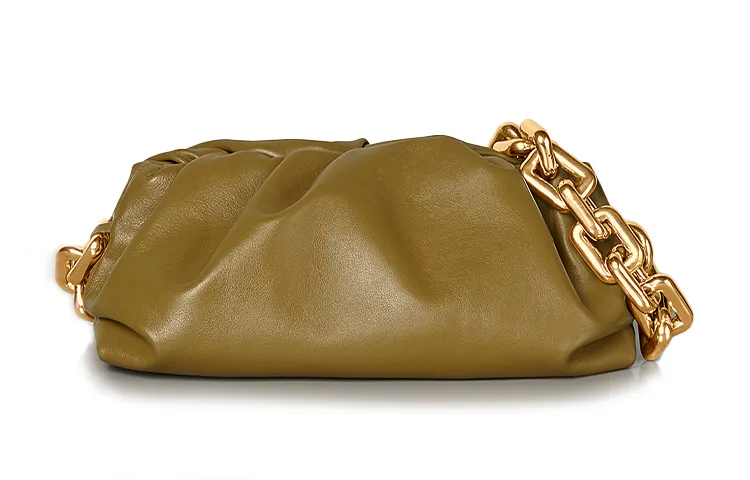Bottega Veneta POUCH Cloud Bag Cow Leather, Leather Mail Bag, Shoulder Bag Women's Caramel