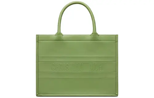 DIOR BookTote Cow Leather Tote Bag, Shopping Bag, Shoulder Bag, Handbag Regular Women's Willow Green
