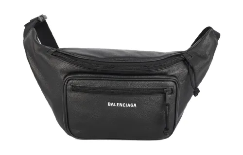 Balenciaga Cow Leather Fanny Pack Men's Black