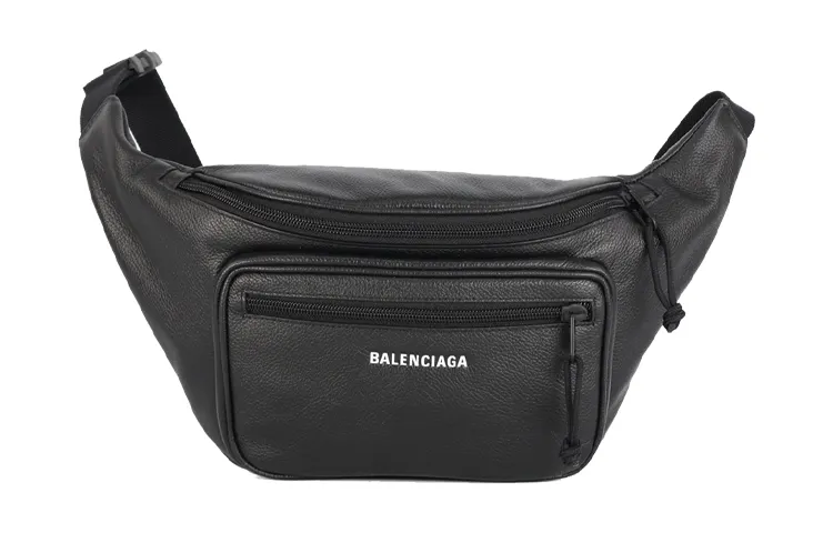 Balenciaga Cow Leather Fanny Pack Men's Black