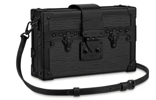 LOUIS VUITTON PETITE MALLE With Cow Leather And Sheepskin Box Bag, Shoulder Bag, Crossbody Bag Women's Black