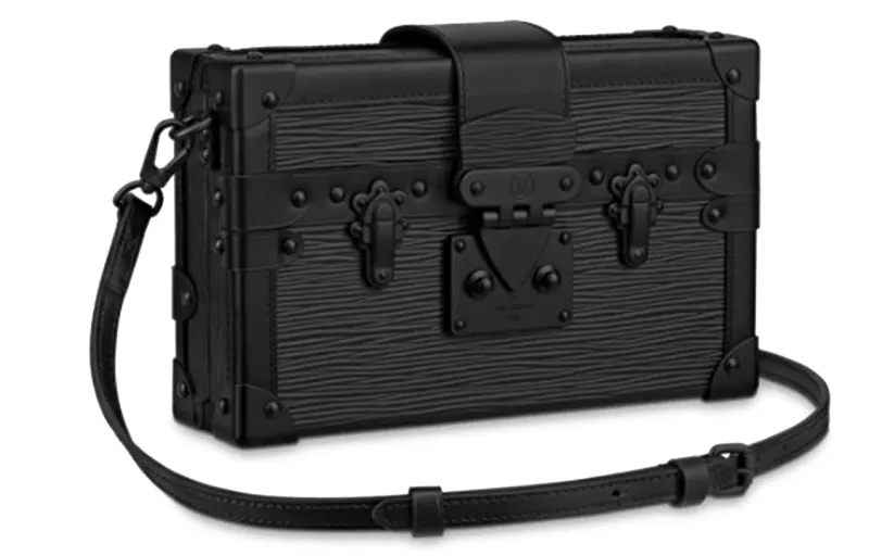 LOUIS VUITTON PETITE MALLE With Cow Leather And Sheepskin Box Bag, Shoulder Bag, Crossbody Bag Women's Black