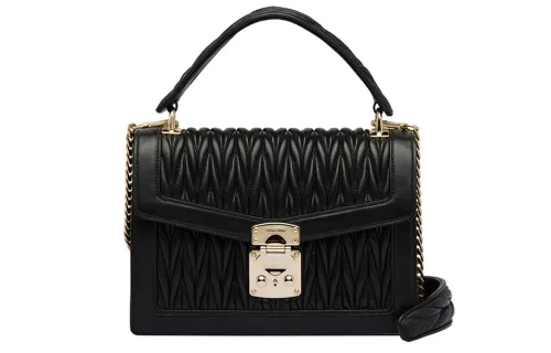 MIU MIU Soft Sheepskin Shoulder Bag, Crossbody Bag, Handbag Women's Black