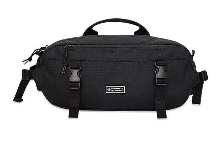 Converse Fabric Fanny Pack, Crossbody Bag Regular Unisex Black