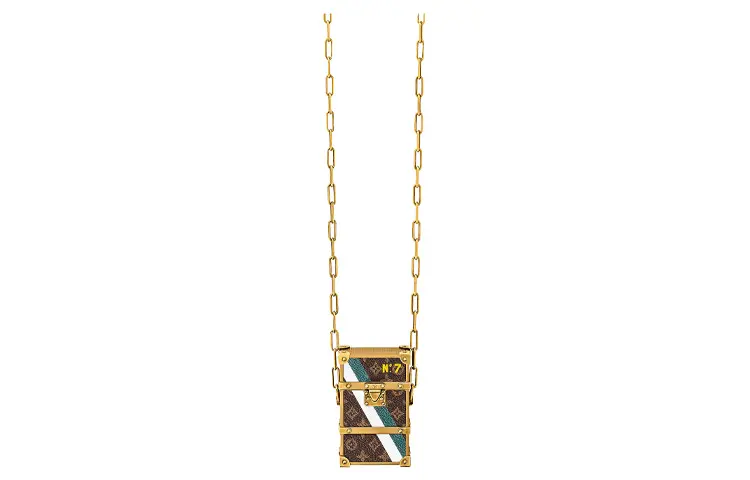 LOUIS VUITTON Tribute To Virgil Canvas Cigarette Case Bag Necklace Pouch Earphone Case Unisex Multicolor