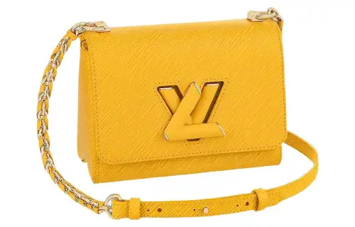 LOUIS VUITTON Twist Leather Crossbody One Shoulder Handbag Small Women's Yellow