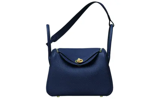 HERMES Lindy Clemence Bullock Leather Handbag 26 Women's 2Z BleuNuit Midnight Blue