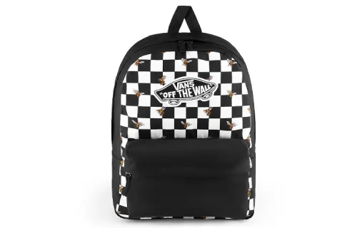 Vans Polyester Backpack Regular Unisex Black White Checkerboard