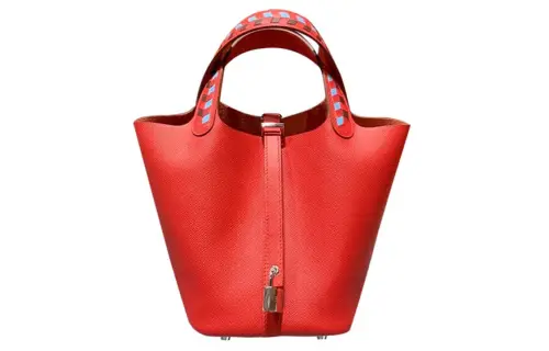 HERMES Picotin Lock Epsom Leather Basket Bag, Bucket Bag, Handbag 22 Women's S3 Rouge De Coeur Heart Red