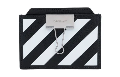 OFF WHITE Money Holder Binder Small Cc Black/White