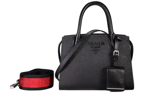 PRADA Leather Handbag Regular Women's Black