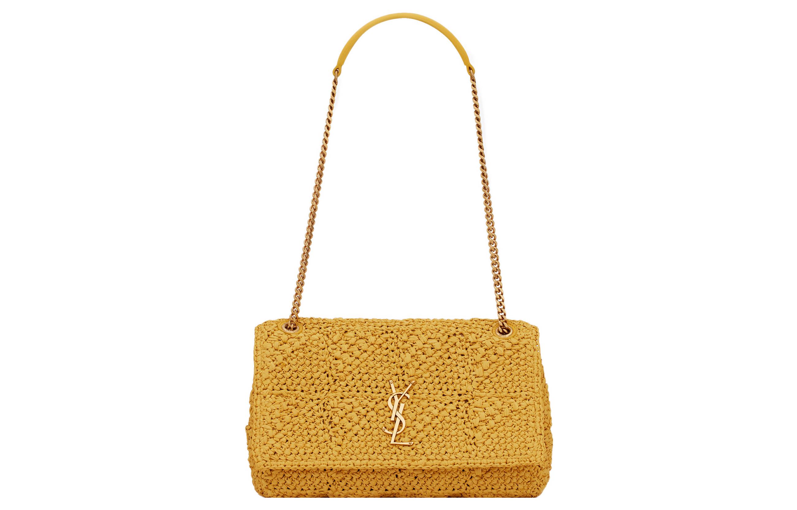SAINT LAURENT YSL, woven wheat one-shoulder bag, with your logo imprint