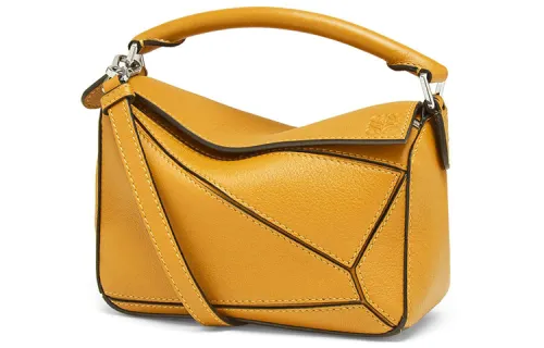 LOEWE Puzzle Calfskin Geometric Puzzle Bag, Handbag, Shoulder Bag, Crossbody Bag Mini Women's Bright Yellow