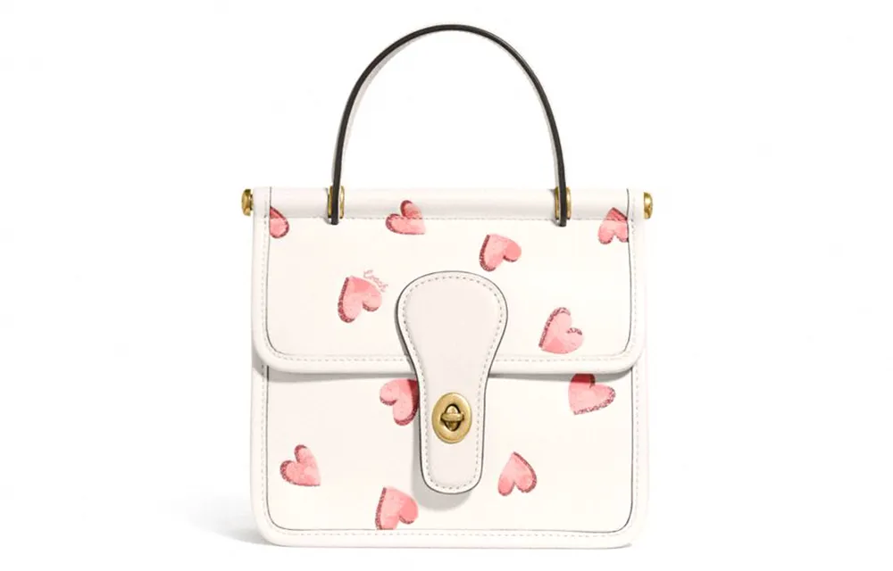 COACH Willis Fabric Crossbody Handbag, Shoulder Bag Small Women's White