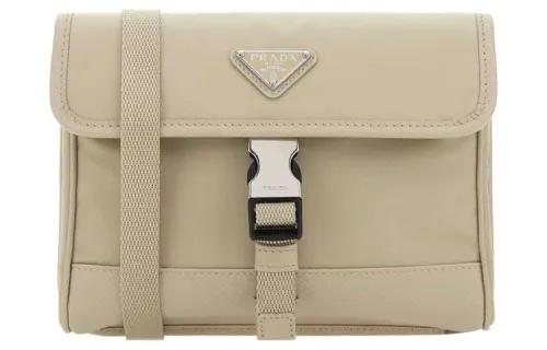 PRADA SaffianoRe Nylon Shoulder Bag Unisex Light Umber