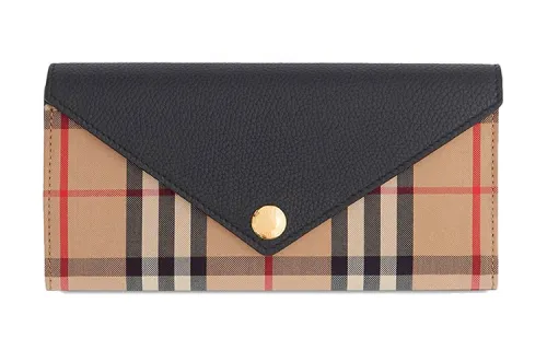 Burberry Polyamide Envelope Bag Wallet Women's Black/Yellow Brown