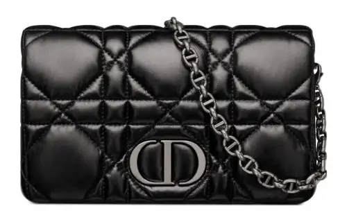 DIOR Cow Leather Shoulder Bag, Crossbody Bag, Clutch Regular Women's Black Silver