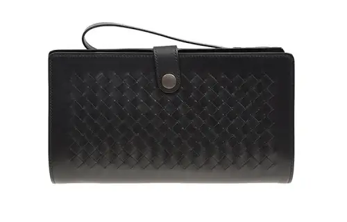 Bottega Veneta Sheepskin Wallet Men's Black