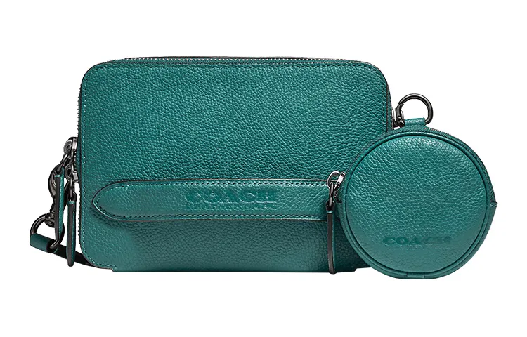 COACH Charter Leather Crossbody Bags Small Men's Lake Green