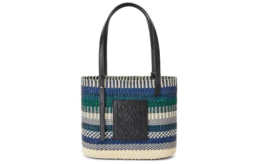 LOEWE Square Basket Palm With Cow Leather Vacation Bag, Handbag, Shoulder Bag Women's