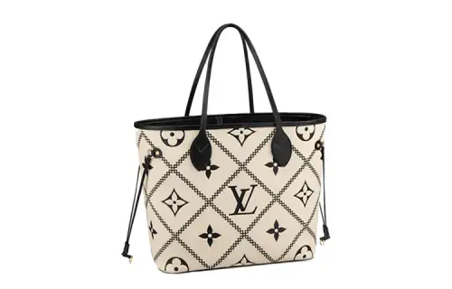 LOUIS VUITTON Neverfull Mm Monogram Empriente Cream/Black