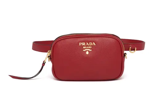 PRADA Calfskin Fanny Pack Women's Red
