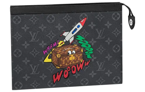 LOUIS VUITTON Pochette Voyage Canvas Toiletry Bag Clutch Medium Men's Black