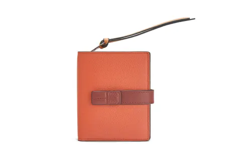LOEWE Litchi Calfskin Wallet Women's Brown