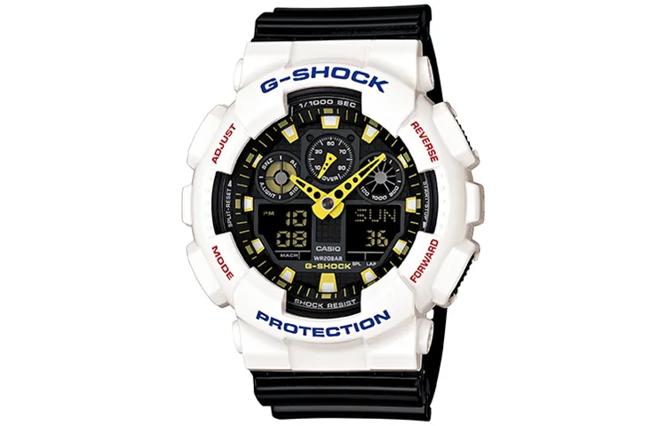 CASIO Men Liquid Crystal/Analog Dual Display Series Black Watch GA-100CS-7