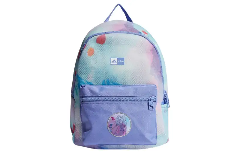 Adidas Disney Frozen, Collaboration Polyester Backpack Women's Green & Purple & Pink & White